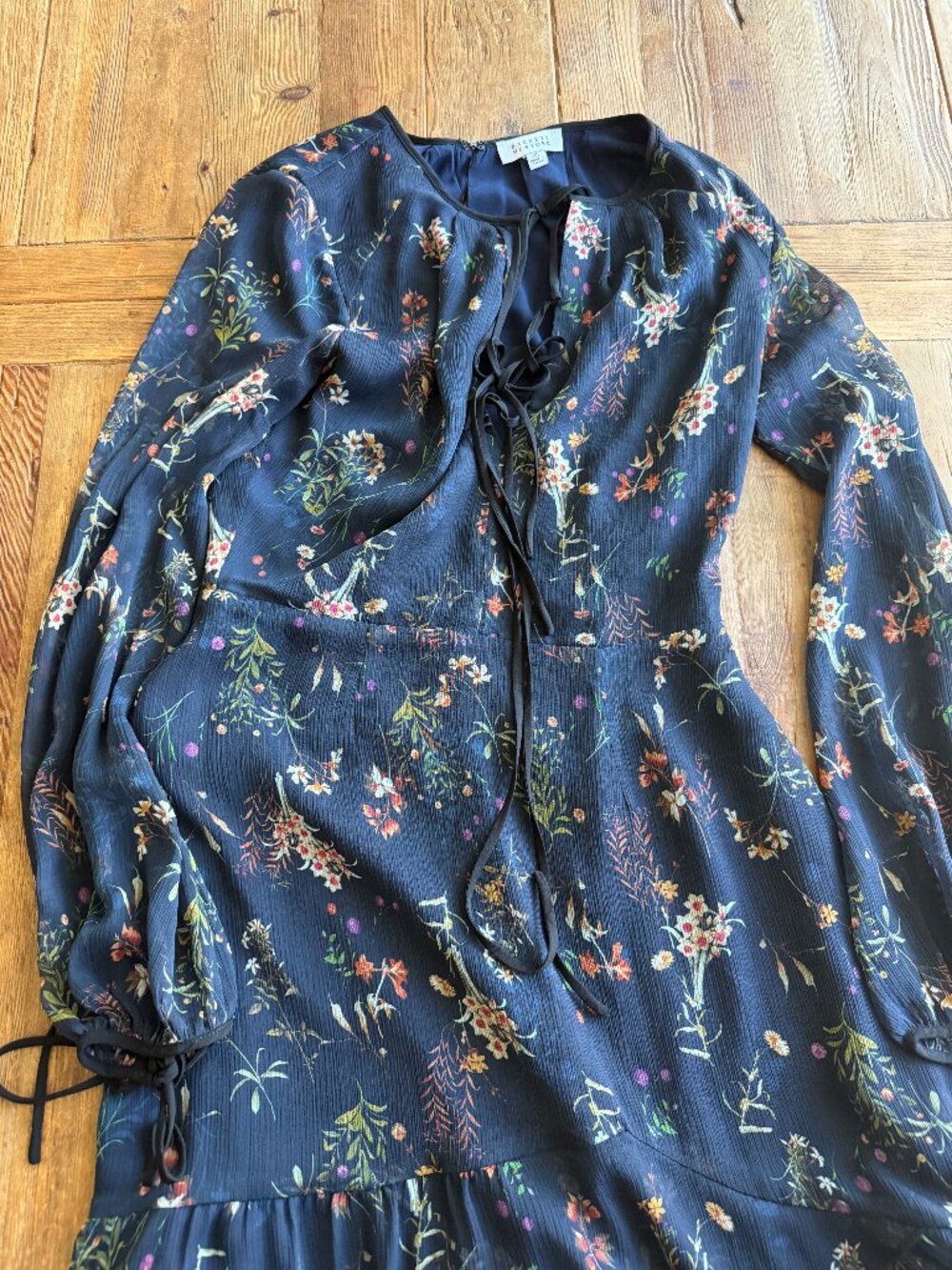 Barneys New York Floral Mini Dress with Open Back, XS